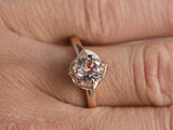 2.1ct Round Cut Peach Morganite Engagement Ring 14k Rose Gold Finish Solitaire