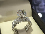 2.5ct Round Cut Diamond Fancy Bridal Set Engagement Ring 14k White Gold Finish