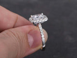 2ct Princess Cut Diamond Engagement Ring Halo 14k White Gold Finish with Accents