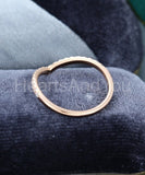 0.2ct Round Cut Moissanite Chevron Women Wedding Band 14k Yellow Gold Plated