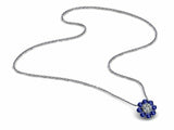 1.7ct Diamond Round Cut Sapphire Halo Pendant with Chain 14k White Gold Finish