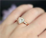 1.4ct Trillion Cut Diamond Engagement Ring Bezel Set Solitaire 14k RoseGold Over