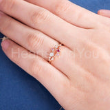 0.5ct Round Cut Moissanite Cluster Women Engagement Ring 14k White Gold Plated