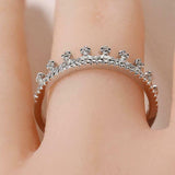 Princess Crown Tiara Engagement Ring 1.2ct Round Cut Diamond 14k White Gold Over