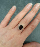2ct Engagement Ring Oval Cut Red Garnet Bezel Set Solitaire 14k WhiteGold Finish