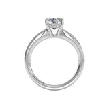 2.5ct Round Cut Diamond Solitaire Ring 14k White Gold Finish Channel Set Accents