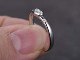 0.3ct Round Cut Diamond Engagement Ring Love Valentine Women 14k White Gold Over