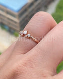 0.1ct Round Cut Moissanite Cluster Minimalist Engage Ring 14k Rose Gold Plated