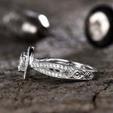 2.4ct Round Cut VVS1D Diamond Split Shank Engagement Ring 14k White Gold Finish