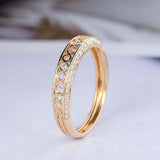 1ct Round Cut Diamond Wedding Band Filigree Half Eternity 14k Yellow Gold Finish