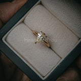 0.5ct Pear Simulated Diamond Solitaire Engagement Ring 14k Yellow Gold Plated