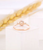 0.6ct Round Cut Simulated Morganite Trilogy Engagement Ring 14k Rose Gold Plated