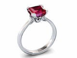2ct Princess Cut Pink Ruby Bridal Set Band Engagement Ring 14k White Gold Finish