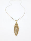 0.1ct Round Cut Moissanite Comb Mesh Pendant 14k Yellow Gold Plated NO CHAIN