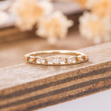 0.2ct Round Cut Moissanite Dainty Promise Wedding Band 14k Yellow Gold Plated