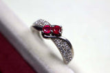 2.25ct Engagement Ring Round Cut Pink Ruby Swirl Twist 14k White Gold Finish