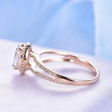 2ct Oval Cut Diamond Engagement Ring Halo Split Shank 14k Rose Gold Finish