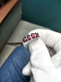 2.5ct Wedding Ring Band Oval Cut Pink Ruby Five Stone 14k White Gold Finish