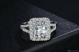 2.2ct Radiant Cut Diamond Engagement Ring 14k White Gold Finish Halo Split Shank