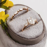 0.3ct Marquise Simulated Diamond Minimalist Wedding Band 14k Rose Gold Plated