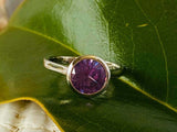 2ct Engagement Ring Round Cut Amethyst Bezel Set Solitaire 14k White Gold Finish