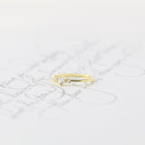 0.5ct Round Cut Moissanite Minimalist Trilogy Women Ring 14k Yellow Gold Plated