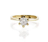 6 Prong Solitaire Engagement Ring 1.2ct Round Cut Diamond 14k Yellow Gold Finish