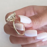 2.2ct Cushion Simulated Diamond Solitaire Engagement Ring 14k White Gold Plated