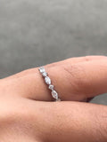1ct Marquise Round Cut Diamond Minimalist Eternity Ring Band 14k White Gold Over