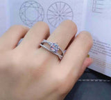 2.4ct Engagement Ring Round Cut Diamond Split Shank Design 14k White Gold Finish