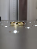 0.2ct Round Cut Moissanite Zig Zag Flush Set Wedding Band 14k Yellow Gold Plated