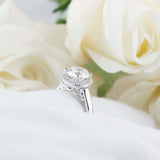2.5ct Round Cut VVS1D Diamond Engagement Ring Halo Solitaire 14k White Gold Over