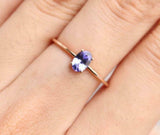 1ct Oval Cut Blue Tanzanite Engagement Ring 4 Prong Solitaire 14k Rose Gold Over