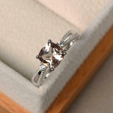 1ct Engagement Ring Cushion Cut Morganite Solitaire Trilogy 14k WhiteGold Finish