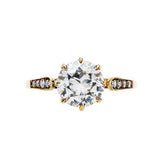 1.6ct Round Cut VVS1D Diamond Engagement Ring Bridal Set 14k Yellow Gold Finish