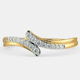0.4ct Round Cut Moissanite Bypass Women Wedding Band 14k Yellow Gold Plated