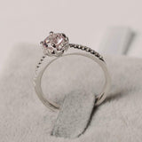 1.3ct Engagement Ring Round Cut Peach Morganite Diamond Halo 14k White Gold Over
