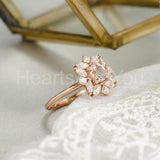 2ct Cushion Cut Simulated Morganite Cocktail Engagement Ring 14k RoseGold Plated