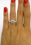 3.8ct Round Cut Diamond Accent Solitaire Engagement Ring 14K White Gold Finish