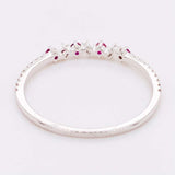 0.5ct Round Cut Simulated Pink Ruby Stackable Wedding Band 14k White Gold Plated