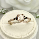 1.5ct Engagement Ring Oval Cut Peach Morganite Solitaire 14k Yellow Gold Finish