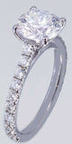 Solitaire Promise Engagement Ring 1.5ct Round Cut Diamond 18k White Gold Finish