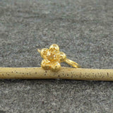 0.5ct Engagement Ring Round Cut Yellow Citrine Flower 14k Yellow Gold Finish