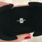 1.7ct Emerald Cut Diamond Engagement Ring 14k WhiteGold Finish Accents Solitaire