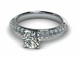 2.2ct Round Cut Diamond Milgrain Solitaire Engagement Ring 14k White Gold Finish