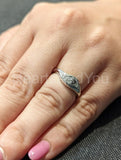 0.5ct Round Cut Moissanite Stylish Women Engagement Ring 14k White Gold Plated