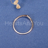 0.2ct Round Cut Moissanite Curved Stacking Wedding Band 14k Rose Gold Plated