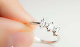 1ct Baguette Cut Diamond Engagement Ring Stackable Minimalist 14k WhiteGold Over