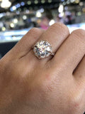 1.5ct Round Cut VVS1D Diamond Engagement Ring 14k Rose Gold Finish Halo Vintage