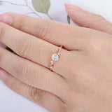 1ct Round Cut Diamond Engagement Ring Bezel Set Solitaire 18k White Gold Finish